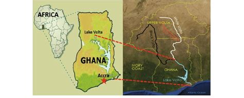 outline an outline map of Ghana show and name Akosombo dam - Brainly.in