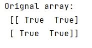 Image result for How to Make a True Array Python