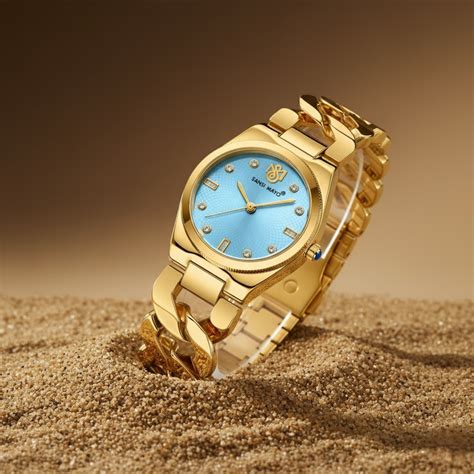 Sansi Mayo Liora Bracelet Style Watch — Sky Blue Dial, Gold Edition ...