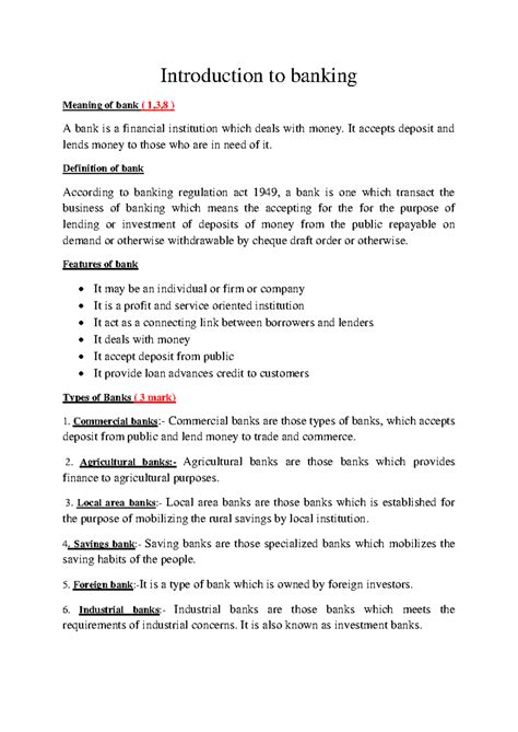 Module 1 pdf - Aaaaaaaa - Introduction to banking Meaning of bank ( 1,3 ...
