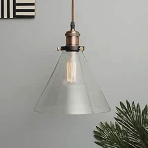 Buy Homesake Vintage Industrial Pendant Light, Edison Bulb, Clear Glass ...