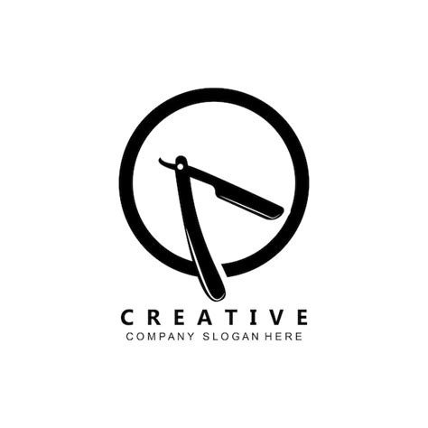 Fryzjer narzędzie nożyczki logo ikona symbol tła | Wektor Premium
