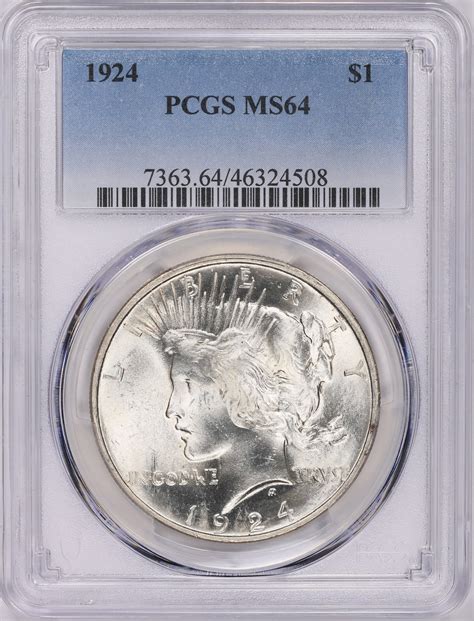 1924 Peace Silver Dollar PCGS MS-64 (Item 1782647) | GreatCollections ...