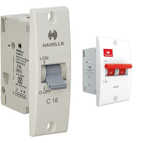 Havells DHMNCSPA016 PVC Plastic 16A SP C Mini MCB (White) : Amazon.in ...