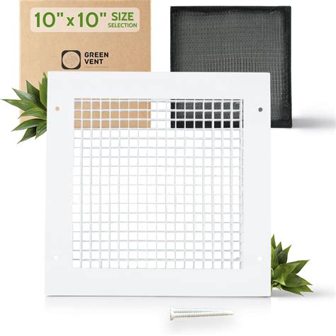 GREEN VENT - Eggcrate Air Return Grille 10x10 (Duct Opening ...