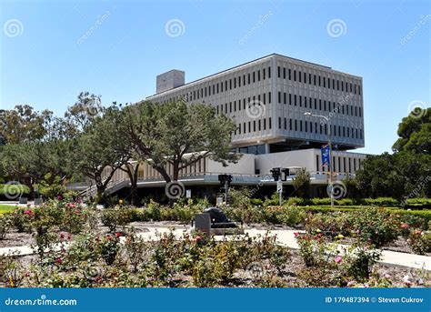 IRVINE, CALIFORNIA - 16 APRIL 2020: Aldrich Hall on the Campus of UCI with the Laurel L ...