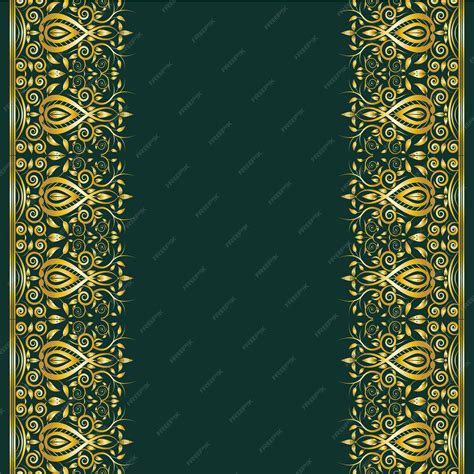 Premium Vector | Royal double golden floral ornament border frame ...