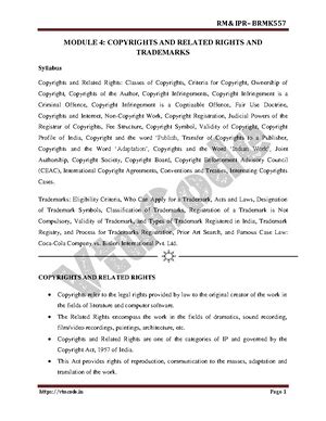 @vtucode - Notes - MODULE 3: INTELLECTUAL PROPERTY RIGHTS, PATENTS AND ...