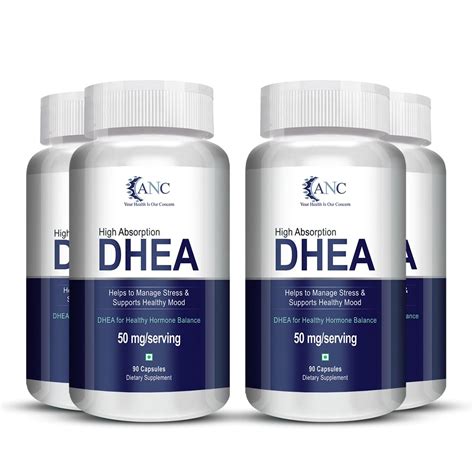 ANC DHEA 50mg | Supports Healthy Mood | 90 Capsules (Pack of 4 ...