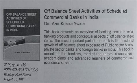 Amazon.in: Buy Off Balance Sheet Activities Of Scheduled Commercial ...