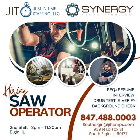 Just in Time Staffing LLC on LinkedIn: #elgin #jobs #hiring #saw # ...