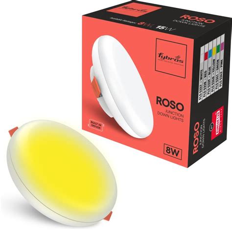 Fybros 8 Watt 50mm Cut Size Yellow Roso Ceiling Down Light 8w Round ...