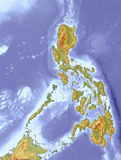 Large detailed relief map of Philippines | Philippines | Asia | Mapsland | Maps of the World