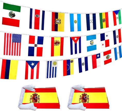 Buy LoveVC 2 Set 22 Spanish Language Speaking Countries Flags Banner ...