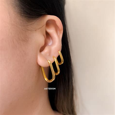 Asterism U Hoop Earrings 14k Gold Plated Earrings (sold as pair ...