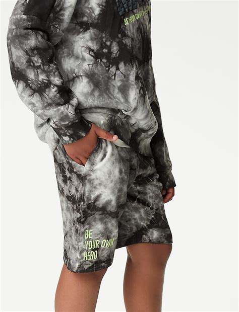 Buy Cotton Rich Marvel™ Tie Dye Shorts (6-16 Yrs) at Marks & Spencer
