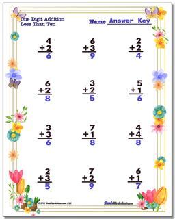Spring Math Addition Worksheets 的图像结果