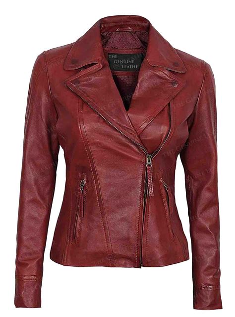 Red Womens Leather Jacket | Womens Winter Jackets | On Sale