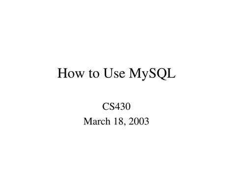Image result for How to Use MySQL for First Time