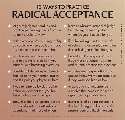 Pin by Michelle Parker on Therapy Tools | Radical acceptance, Mental ...