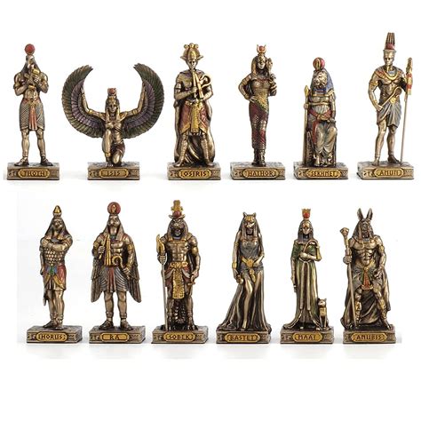 Buy Veronese Design Egyptian Gods Resin Figurines Hand Painted Bronzed ...