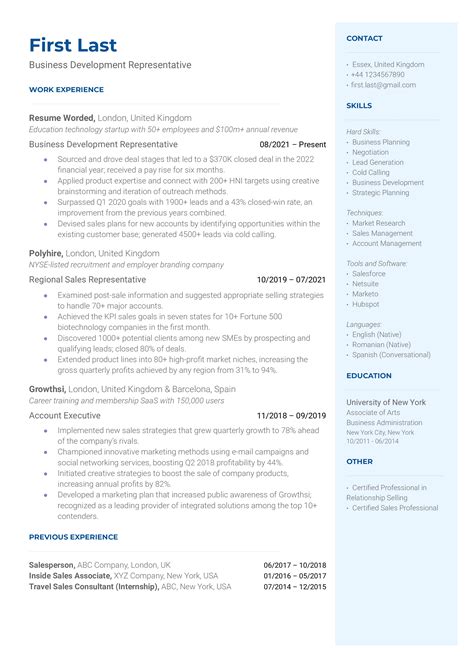 Business Development Resume Examples 的图像结果