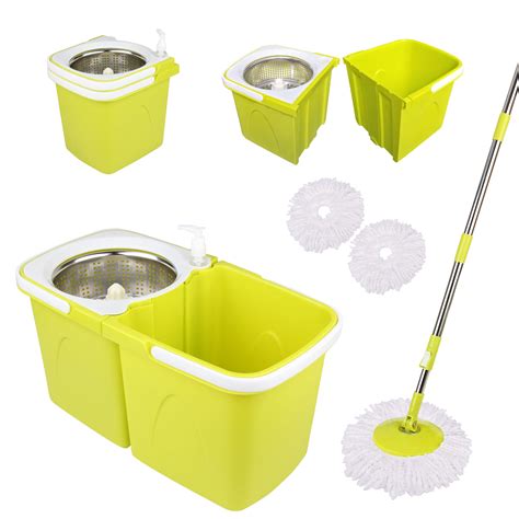 ARSUK Spin Mop and Bucket Sets - 2 Separate Stackable Buckets with 2 ...