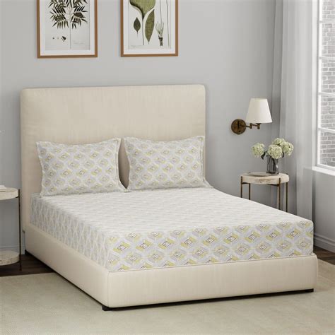 Buy MASPAR Hermosa Eclectic Garden Cotton Printed 3Pcs King Fitted ...