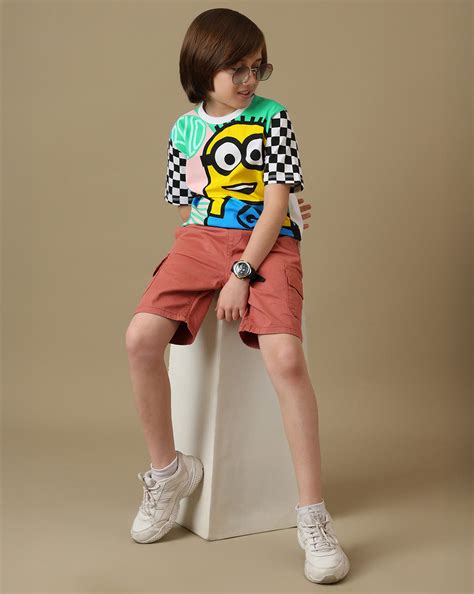 Minion Graphic Printed Regular Fit Tshirt For Boys – Kidsville
