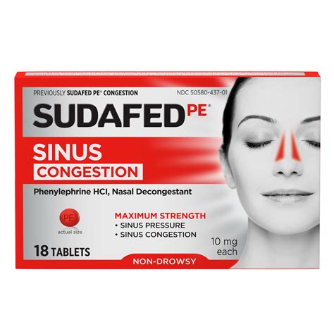 Sudafed PE Maximum Strength Non-Drowsy Sinus Decongestant, 18 ct - Walmart.com
