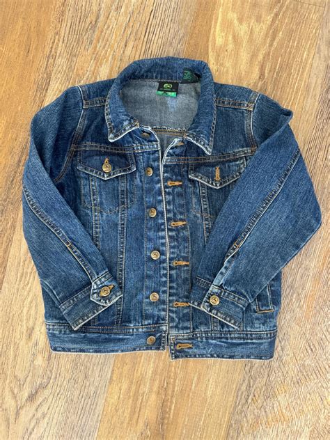 Vintage John Deere Childs Denim Jacket Size 5-6 Embroidered Green ...