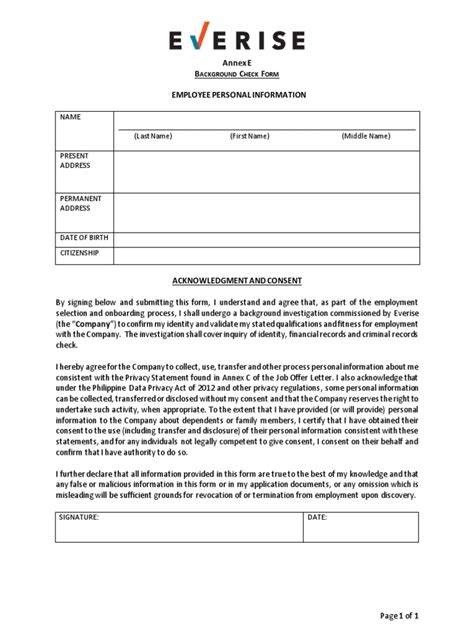 Image result for Background Check Form