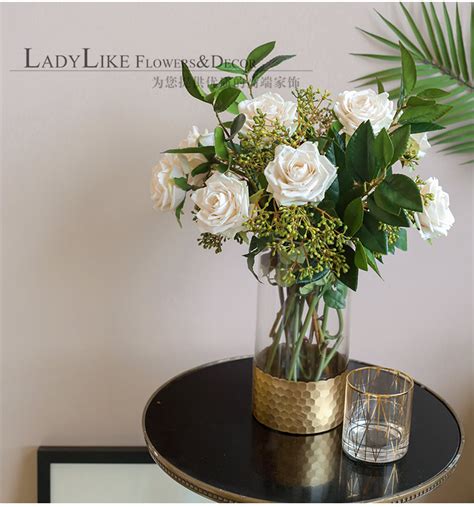 ladylike简约美式复古玫瑰仿真花绢花假花套装组合客厅摆件装饰-美间设计