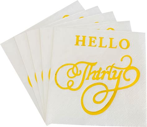 Amazon.com | 40pcs Hello Thirty 30th Birthday Napkins,30th Birthday Party Decorations Favors ...