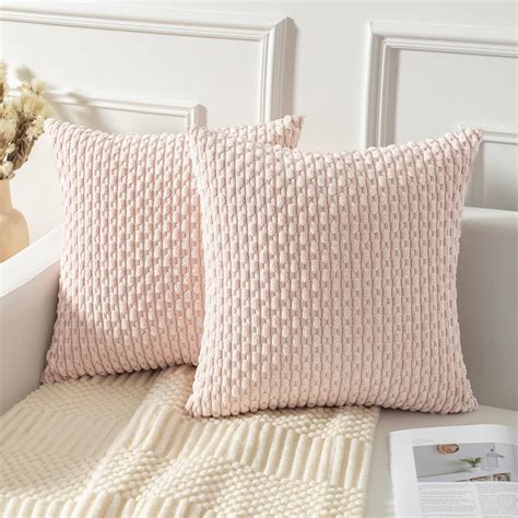 Amazon.com: Kevin Textile 2 Packs Blush Pink Decorative Throw Pillow ...