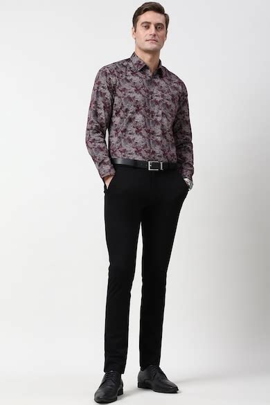 Buy Men Maroon Slim Fit Full Sleeves Formal Shirt Online - 40081026 ...