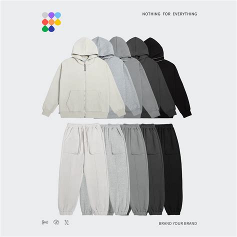 Inflation Zip Up Hoodies Set Men Women Oversized Two Pieces Set Winter ...