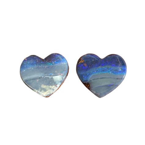 2.30 Ct heart boulder opal pair – Broken River Mining
