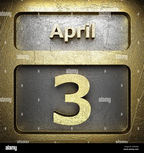 april 3 golden sign Stock Photo - Alamy
