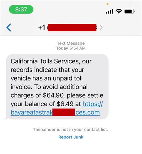 Bay Area FasTrak Scam Text | Trend Micro News