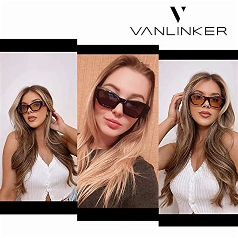 Buy VANLINKER Trendy Skinny Small Cat Eye Sunglasses Polarized for ...