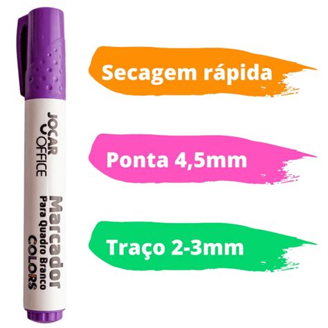 Kit Combo Marcadores Colors + Marcador Preto Recarregável - Quadro ...