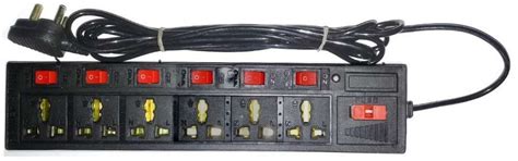 Leavess 6+6 Electric extension board with switches, adaptor switch ...