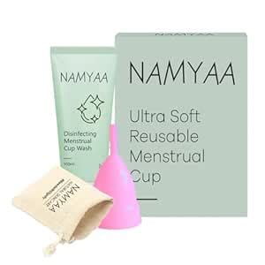 Namyaa Reusable Menstrual Cup for Women with Menstrual Cup Wash 100ml ...