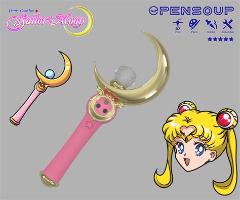 Sailor Moon transformation wand Pretty guardian stick | 3D models download | Creality Cloud