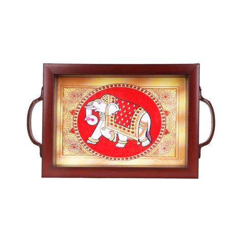 Tanjore Tray | Wooden Serving Tray | Serving Tray For Home