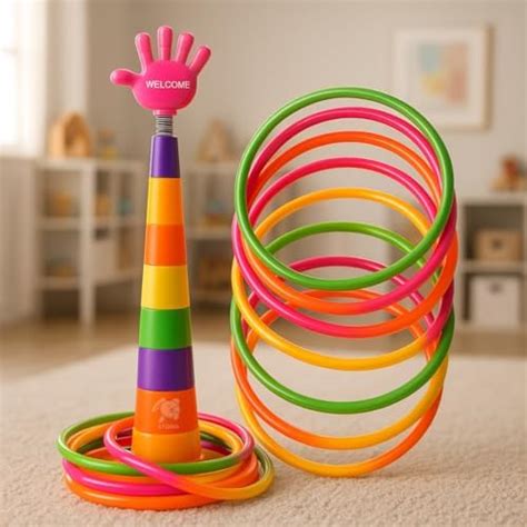 Buy Kids Mandi 13 Pc Ring Toss Game | Indoor/Outdoor Family Fun Ring ...