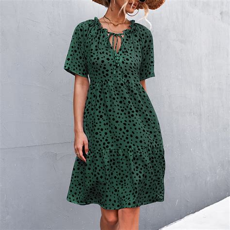 Leesechin Deals Summer Dresses for Women Ladies Plus Size Elegant Dress ...