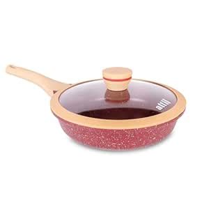 Buy ATTIL - 24 cm Non-Stick Fry Pan with Glass Lid and Silicone Spatula ...