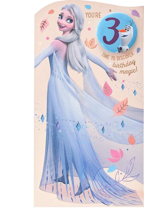 UK Greetings Frozen Birthday Girl Card With Badge - 3rd Birthday India ...